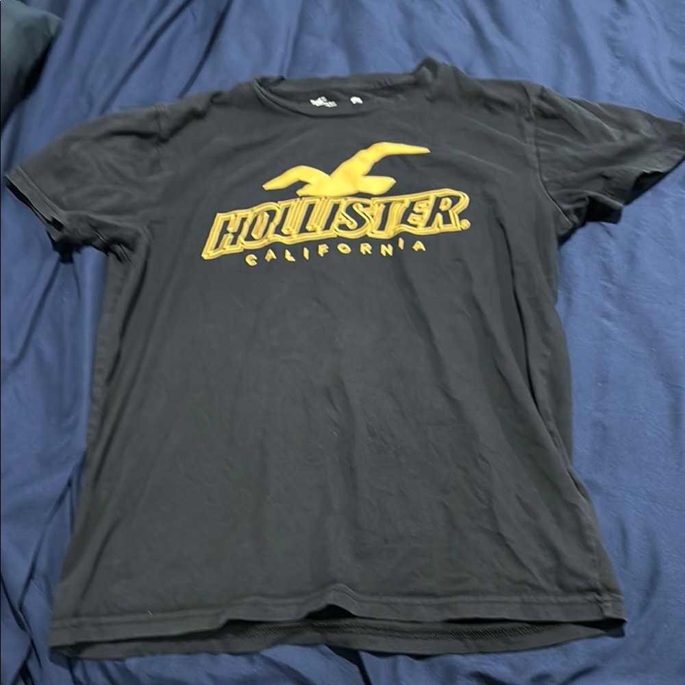 Hollister Black Tee with Gold Logo